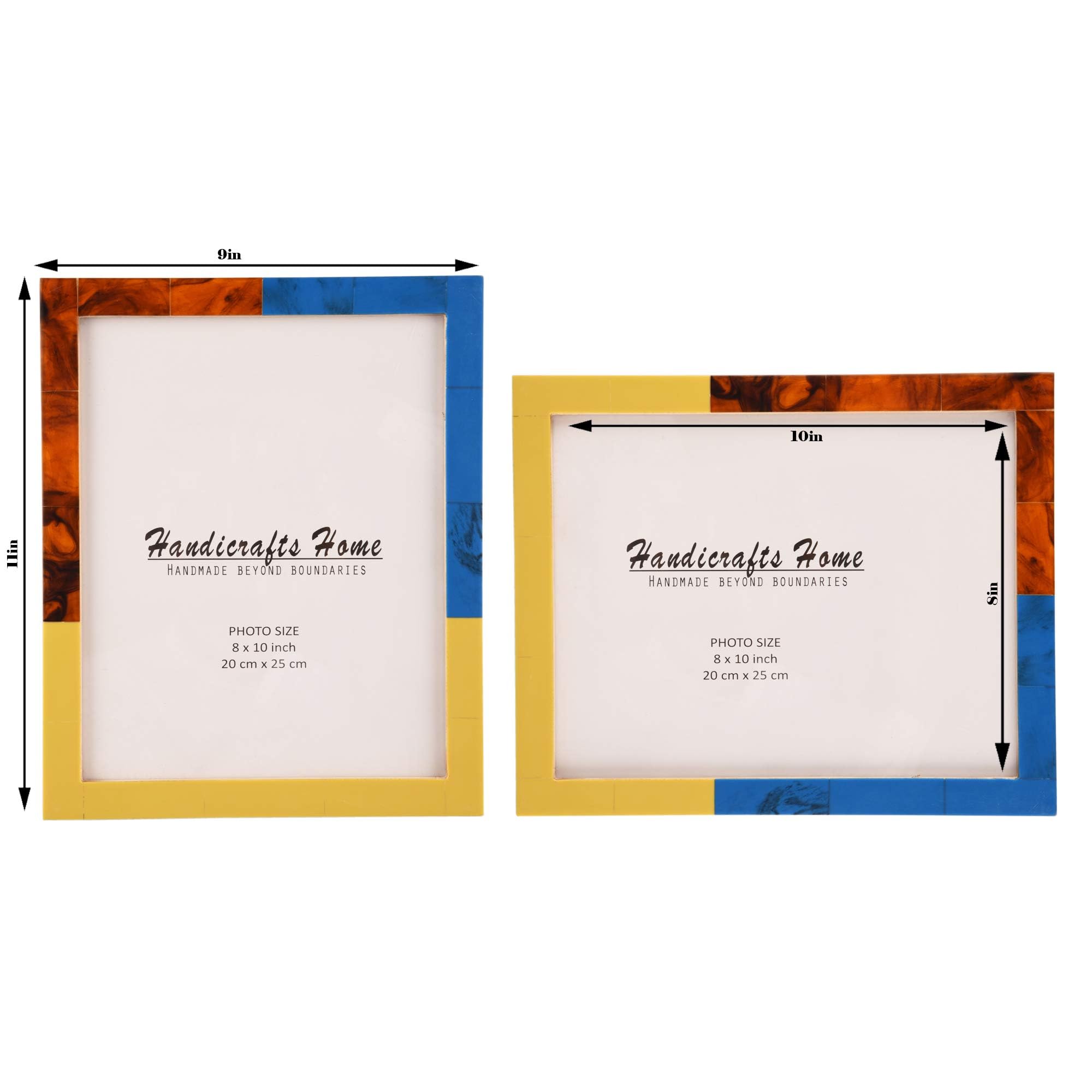 Handicrafts Home 8x10 Picture Frames Pack of 2 - Mondrian Collection Handcrafted Photo Frames, Perfect for Wall & Tabletop Displ